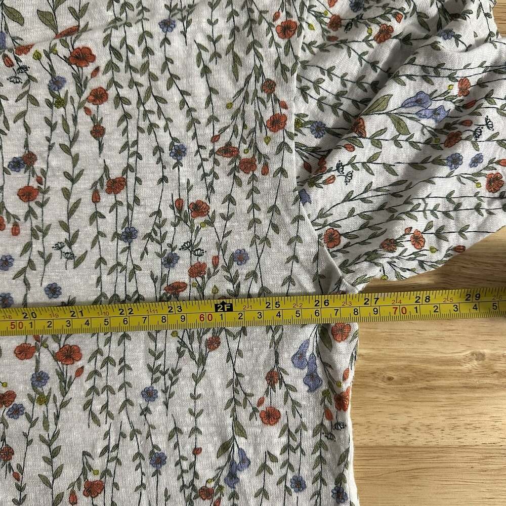 Rachel Zoe Women’s 100% Linen 3X Plus Size Flowy Floral 3/4 Sleeve Blouse - Picture 5 of 6